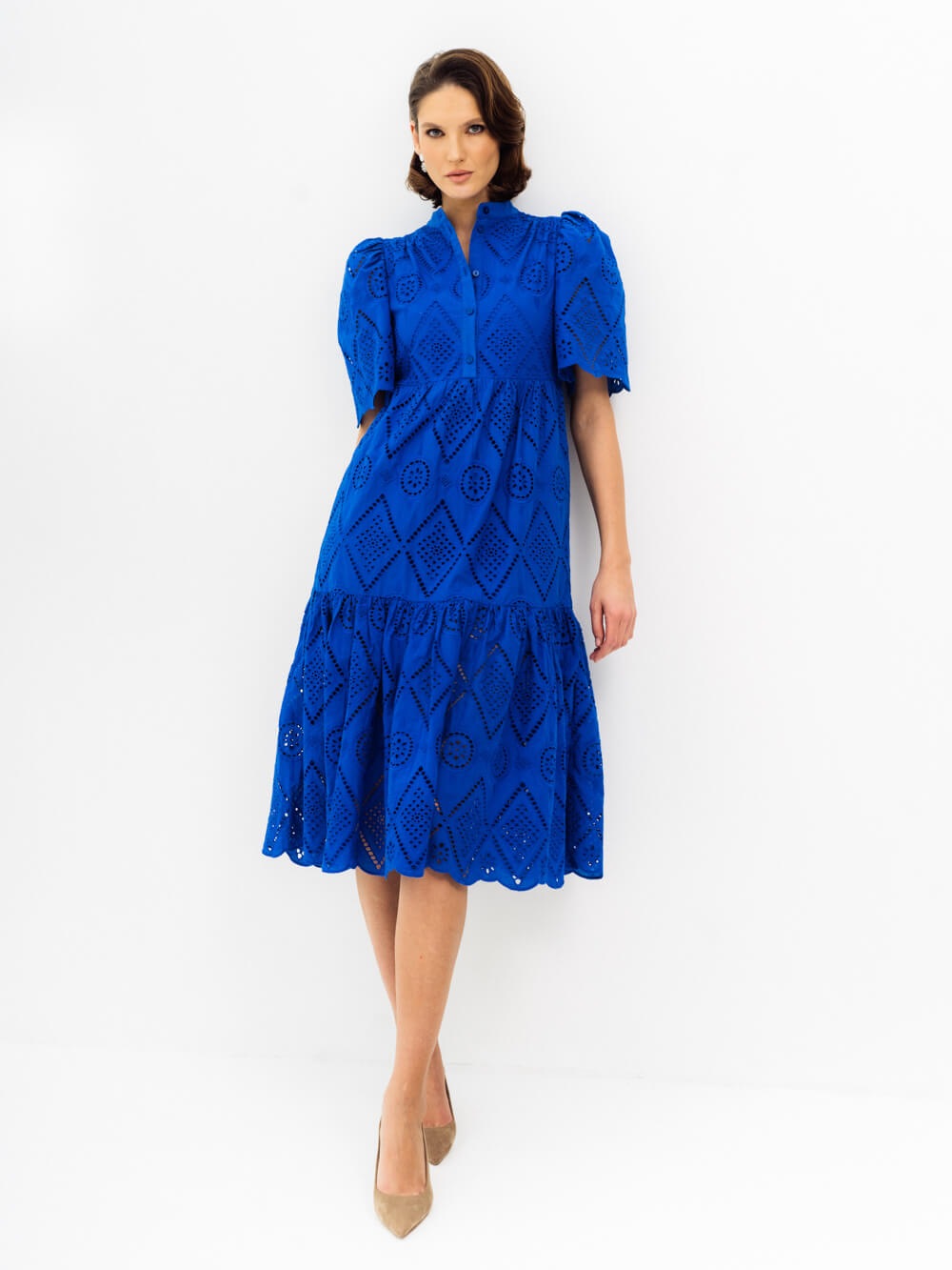 изображение Платье ажурное синее