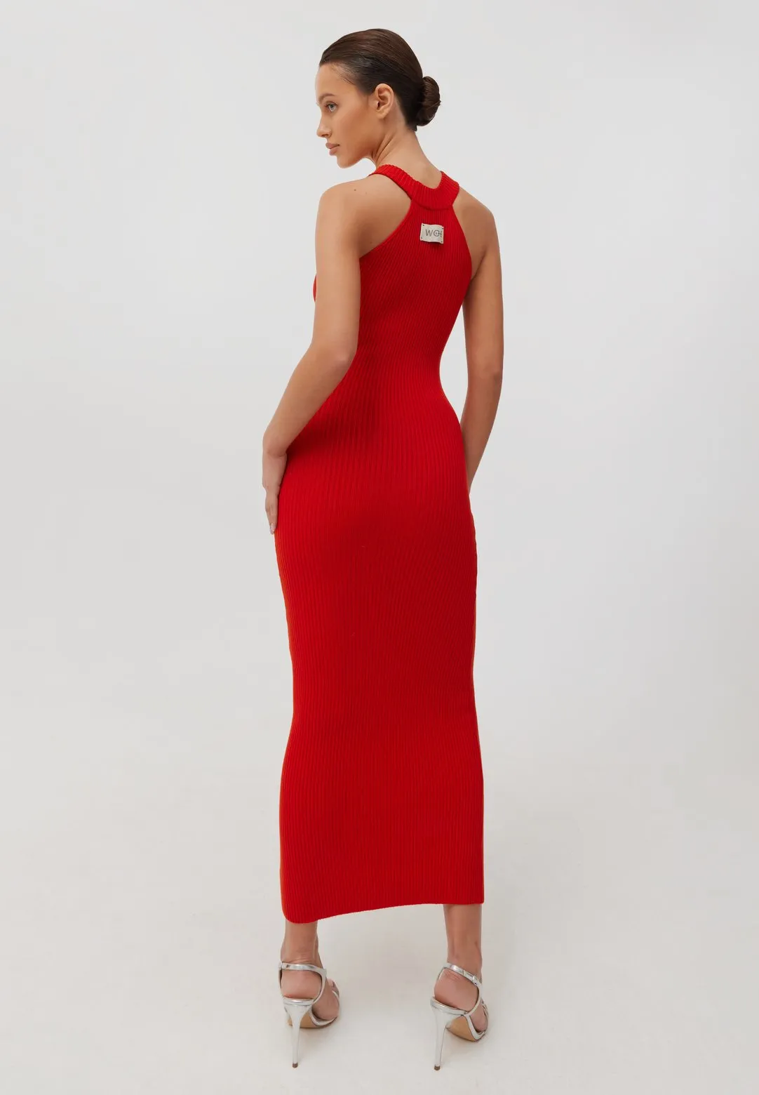 изображение Платье-миди красное